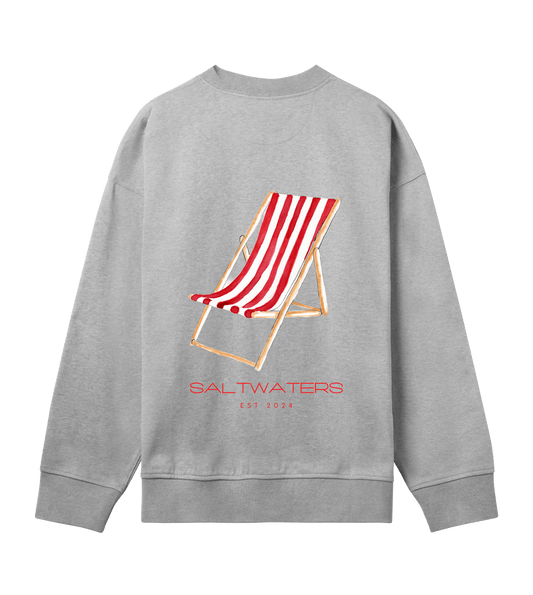 Saltwaters Grey/Red Chair Boxy Mens Sweat - Saltwaters Clothing