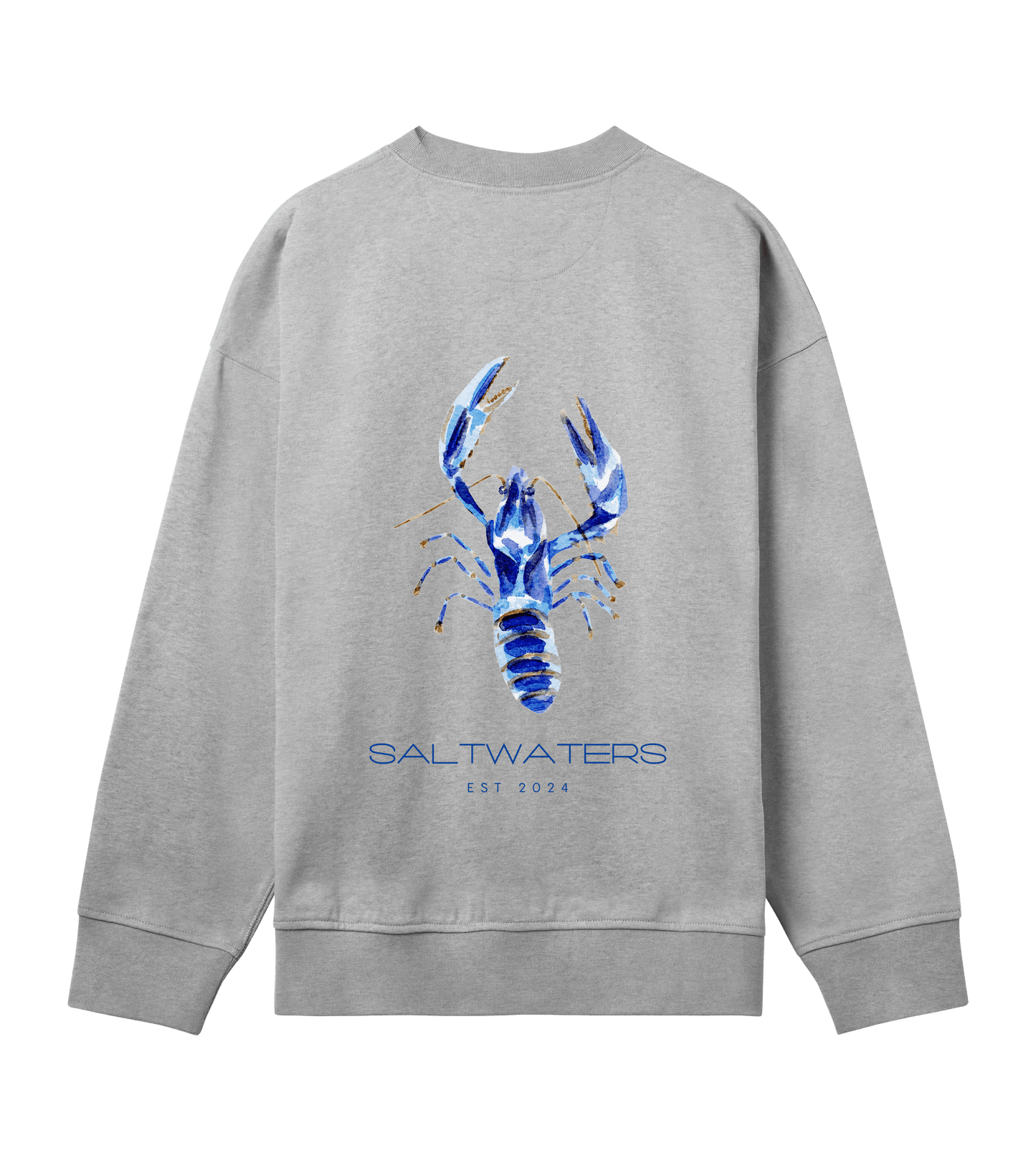 Saltwaters Grey/Blue Lobster Boxy Mens Sweat - Saltwaters Clothing