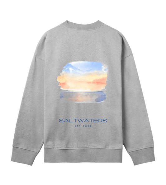 Saltwaters Grey/Sunset Boxy Mens Sweat - Saltwaters Clothing