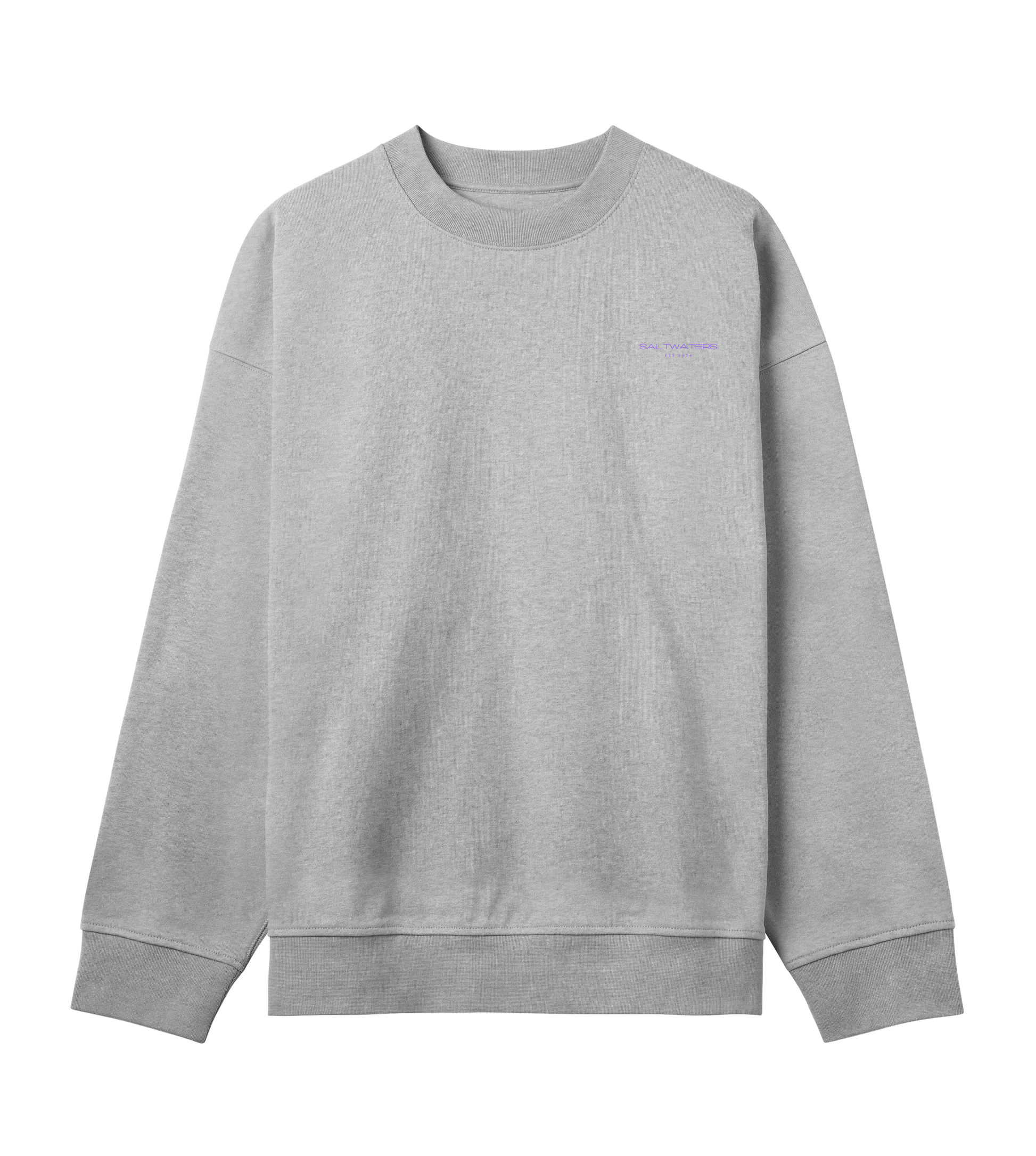 Saltwaters Grey/Surfboard Set Boxy Mens Sweat - Saltwaters Clothing
