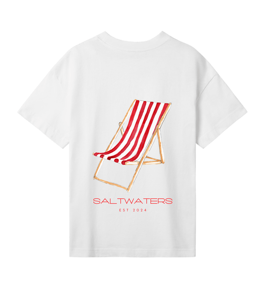 Saltwaters Off White/Red Chair Oversized Womens Tee - Saltwaters Clothing