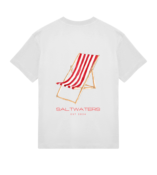Saltwaters Off White/Red Chair Boxy Mens Tee - Saltwaters Clothing
