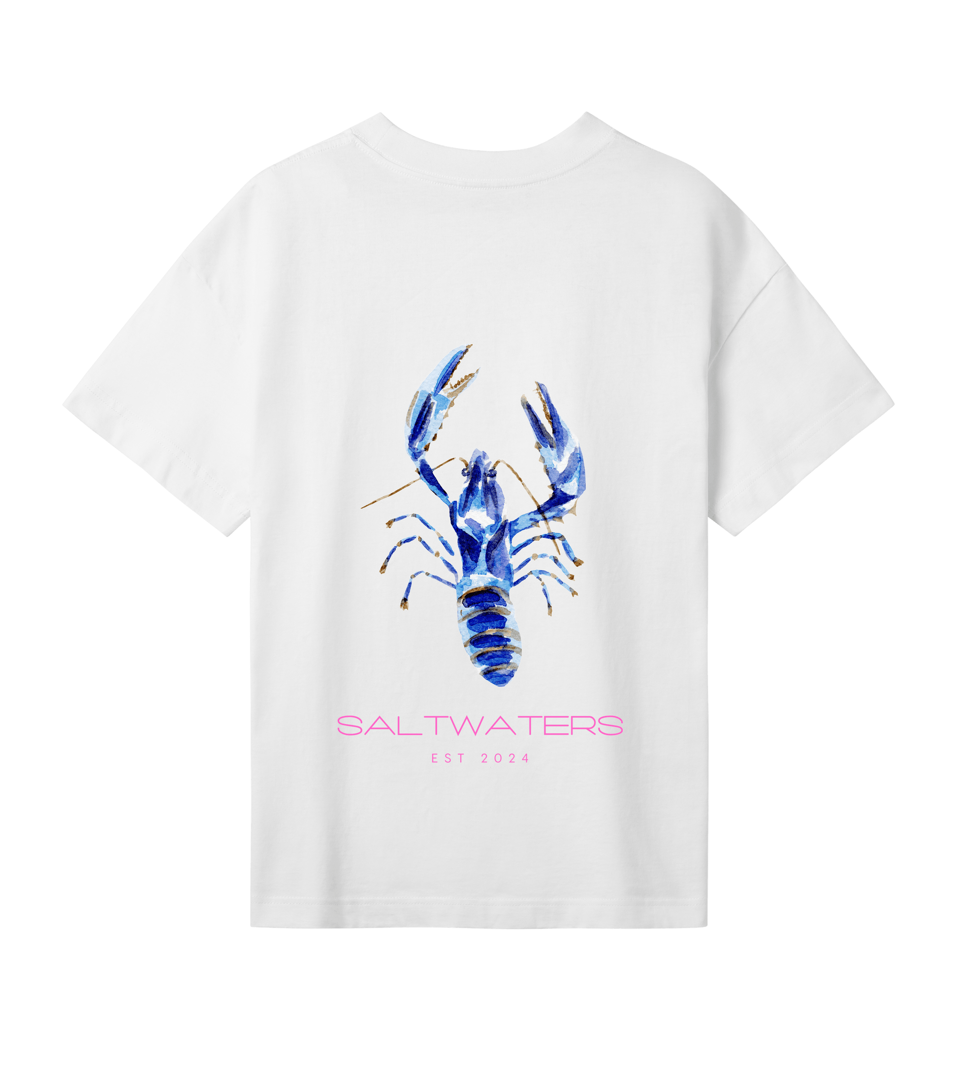 Saltwaters Off White/Blue Lobster Oversized Womens Tee - Saltwaters Clothing